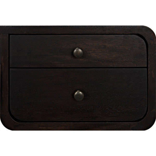 Noir Voltes Desk, Ebony Walnut with Black Steel-Noir Furniture-Blue Hand Home