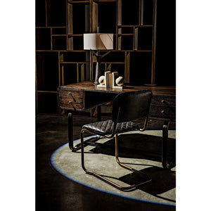 Noir Voltes Desk, Ebony Walnut with Black Steel-Noir Furniture-Blue Hand Home