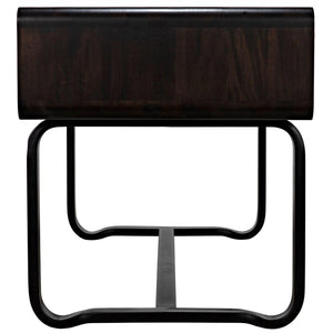 Noir Voltes Desk, Ebony Walnut with Black Steel-Noir Furniture-Blue Hand Home