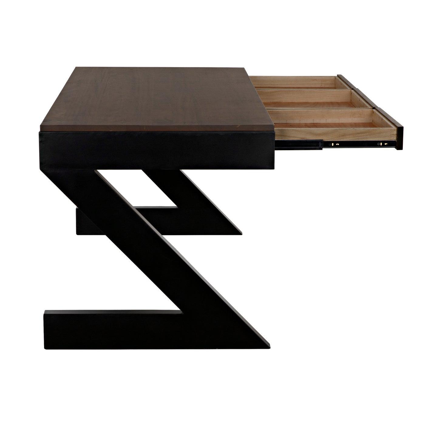 Z Desk, Metal with Dark Walnut