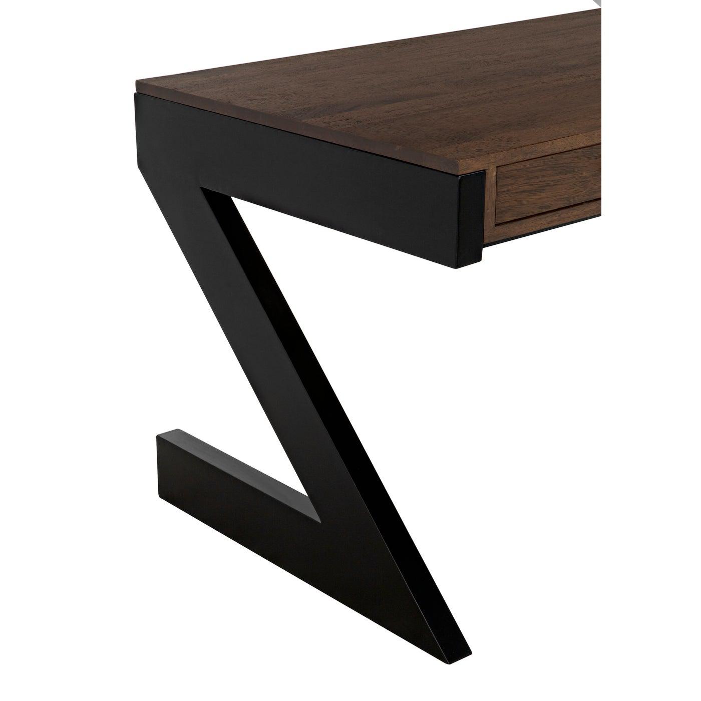 Z Desk, Metal with Dark Walnut