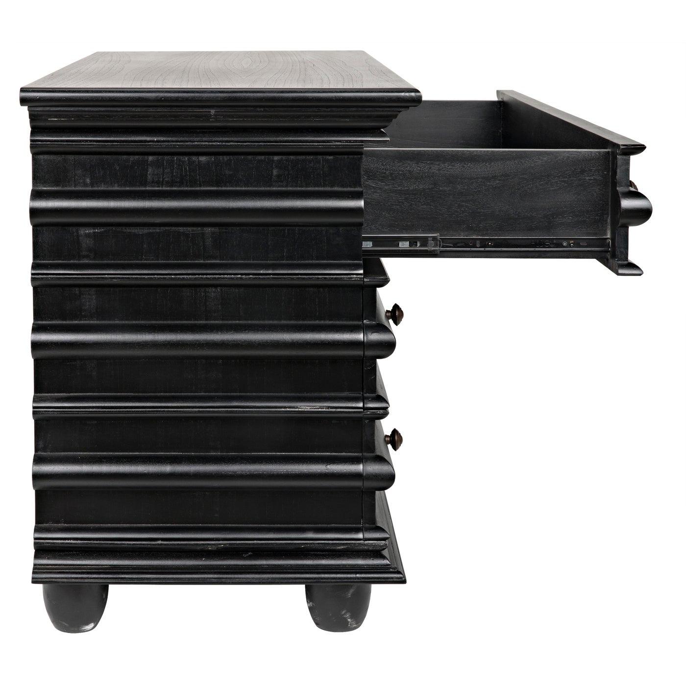Ascona Small Chest, Hand Rubbed Black-Noir Furniture-Blue Hand Home