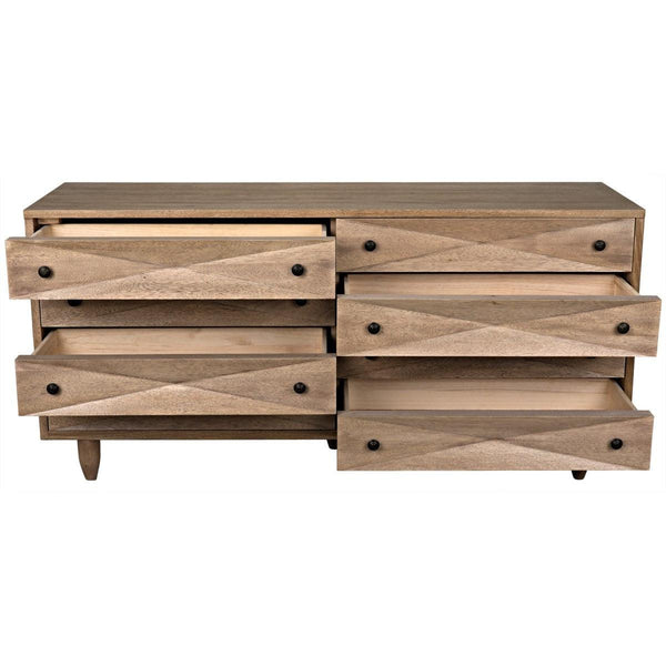 Noir Furniture Diamond Double Chest, Washed Walnut-Noir Furniture-Blue Hand Home