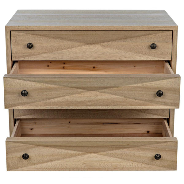 Noir Furniture Diamond Chest, Washed Walnut-Noir Furniture-Blue Hand Home
