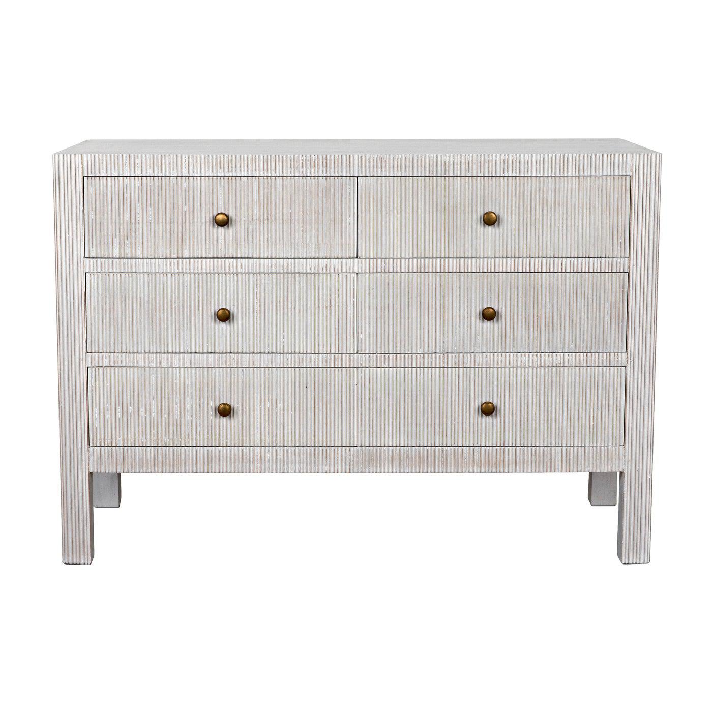 Conrad 6 Drawer Dresser, White Wash