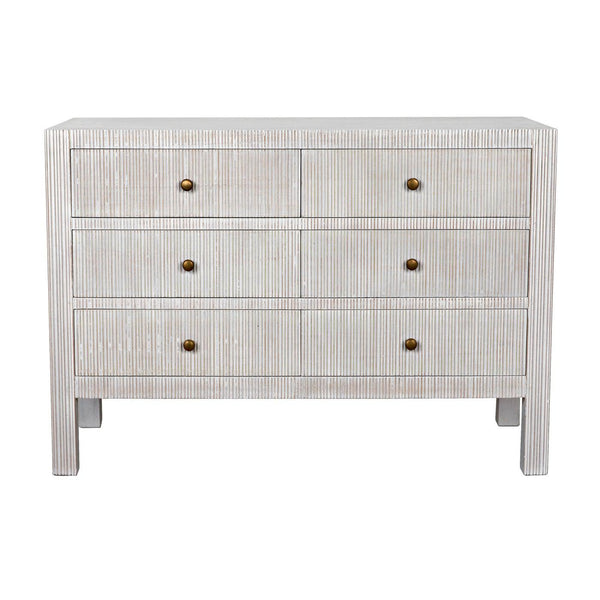 Conrad 6 Drawer Dresser, White Wash-Noir Furniture-Blue Hand Home