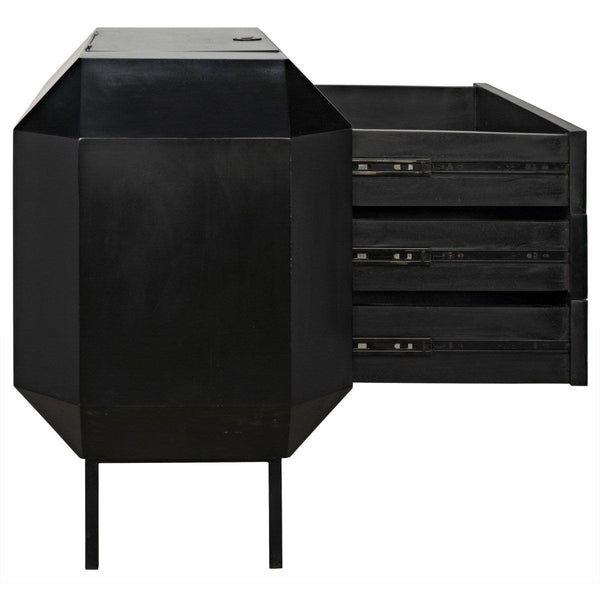 Noir Furniture Rhiana Dresser, Hand Rubbed Black-Noir Furniture-Blue Hand Home