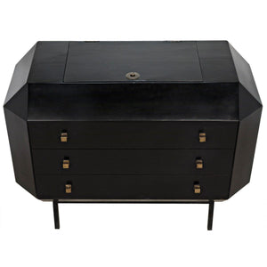 Noir Furniture Rhiana Dresser, Hand Rubbed Black-Noir Furniture-Blue Hand Home
