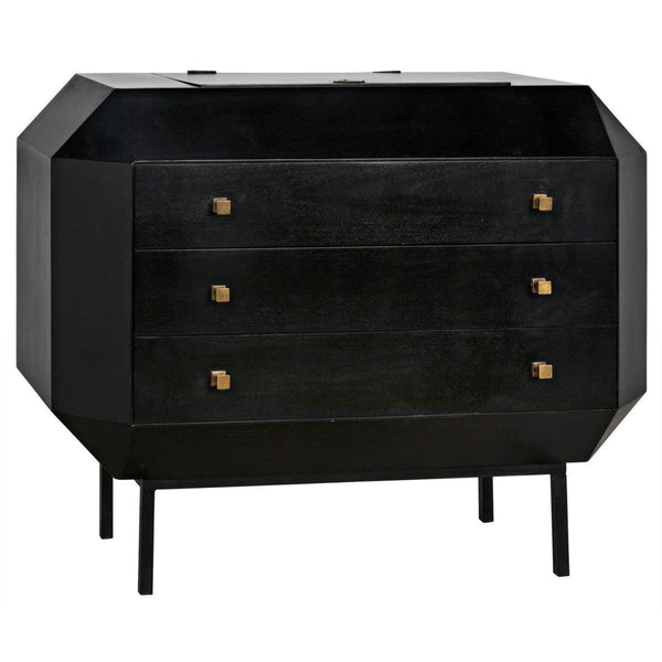 Noir Furniture Rhiana Dresser, Hand Rubbed Black-Noir Furniture-Blue Hand Home