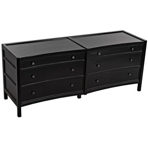 Noir Hampton 6 Drawer Dresser-Noir Furniture-Blue Hand Home