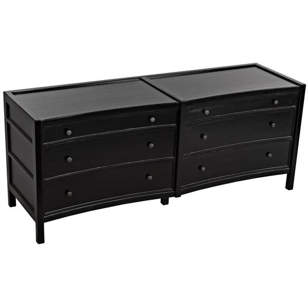 Noir Hampton 6 Drawer Dresser-Noir Furniture-Blue Hand Home