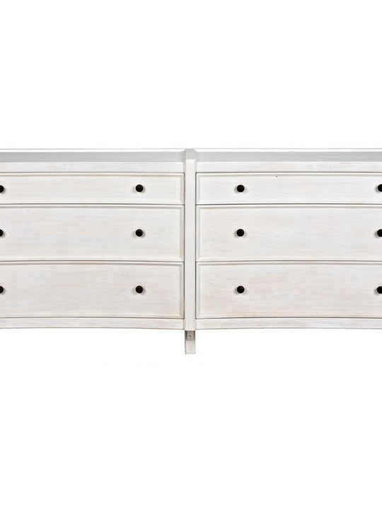 Hampton 6 Drawer Dresser, White Wash