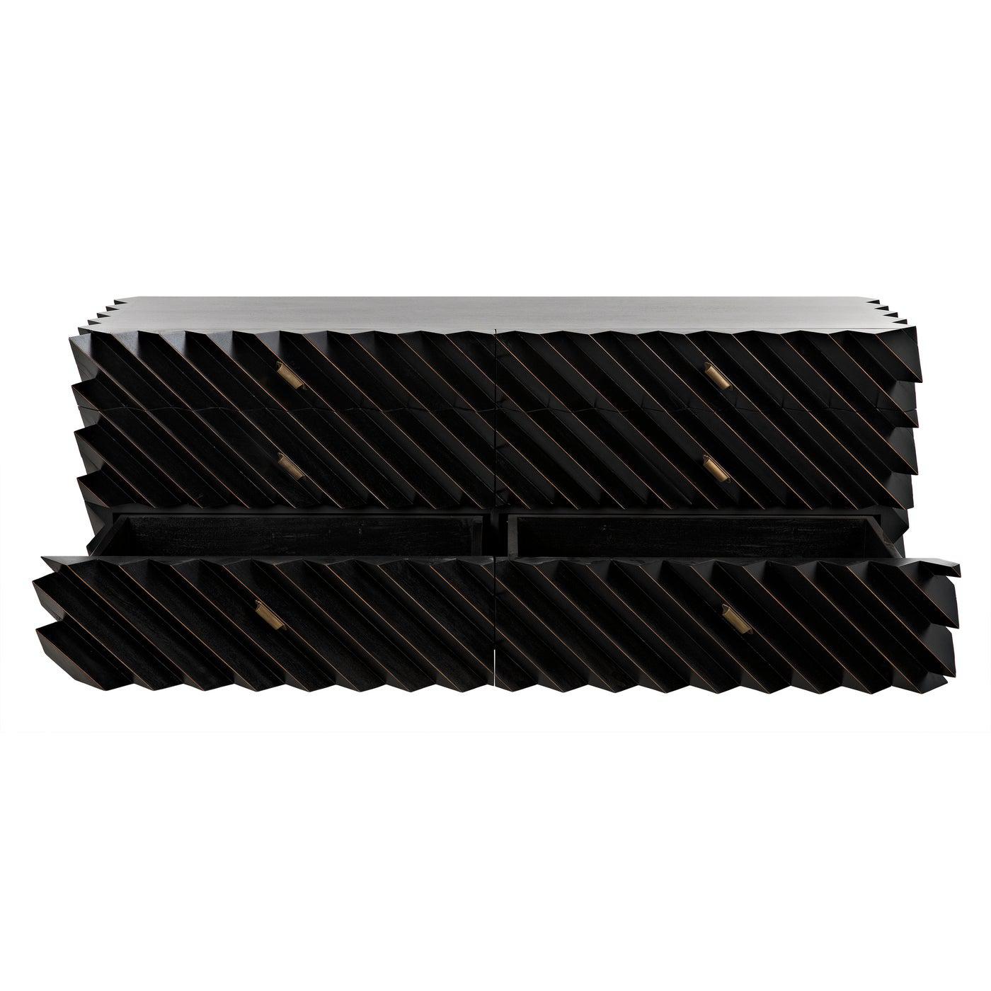 Noir Hikaru Dresser, Hand Rubbed Black-Noir Furniture-Blue Hand Home