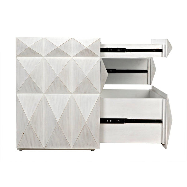 Noir Allegra Dresser, White Wash-Noir Furniture-Blue Hand Home