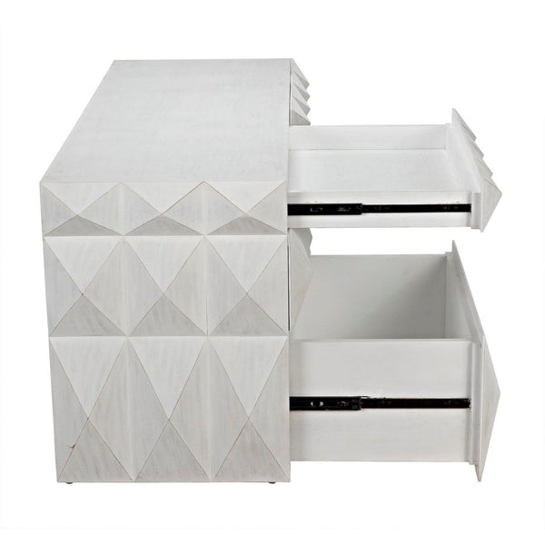 Noir Allegra Dresser, White Wash-Noir Furniture-Blue Hand Home