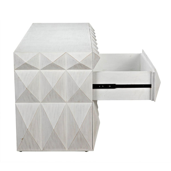 Noir Allegra Dresser, White Wash-Noir Furniture-Blue Hand Home