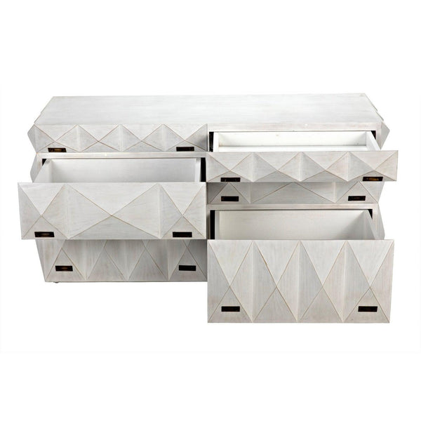 Noir Allegra Dresser, White Wash-Noir Furniture-Blue Hand Home