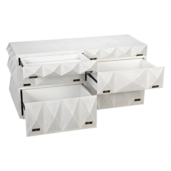 Noir Allegra Dresser, White Wash-Noir Furniture-Blue Hand Home