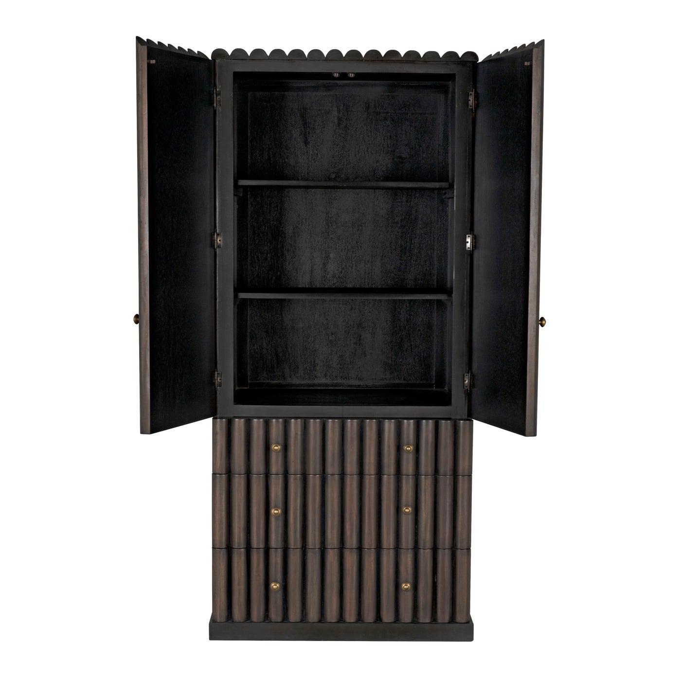 Noir Amunet Hutch, Pale Rubbed with Light Brown Trim-Noir Furniture-Blue Hand Home