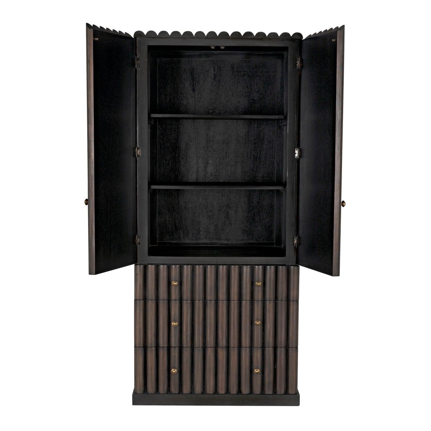 Amunet Hutch, Pale Rubbed with Light Brown Trim-Noir Furniture-Blue Hand Home