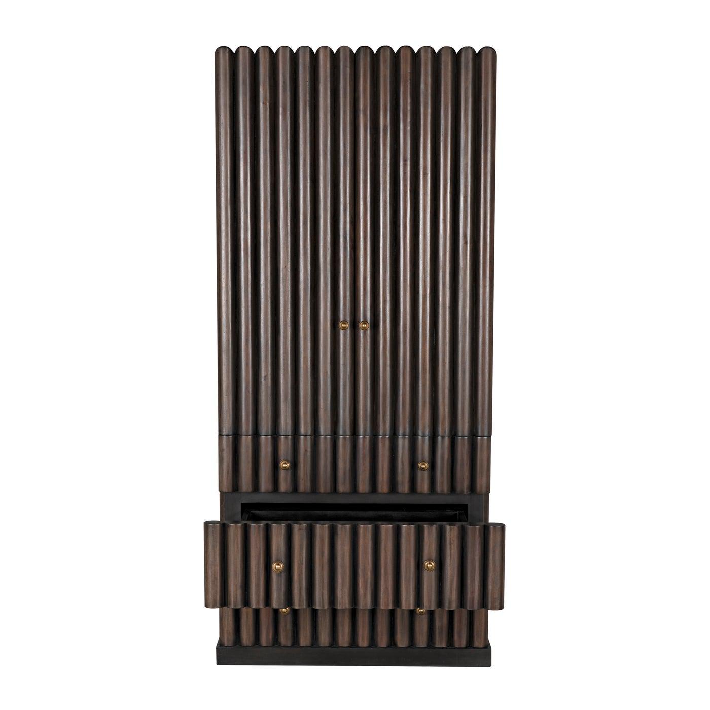 Noir Amunet Hutch, Pale Rubbed with Light Brown Trim-Noir Furniture-Blue Hand Home