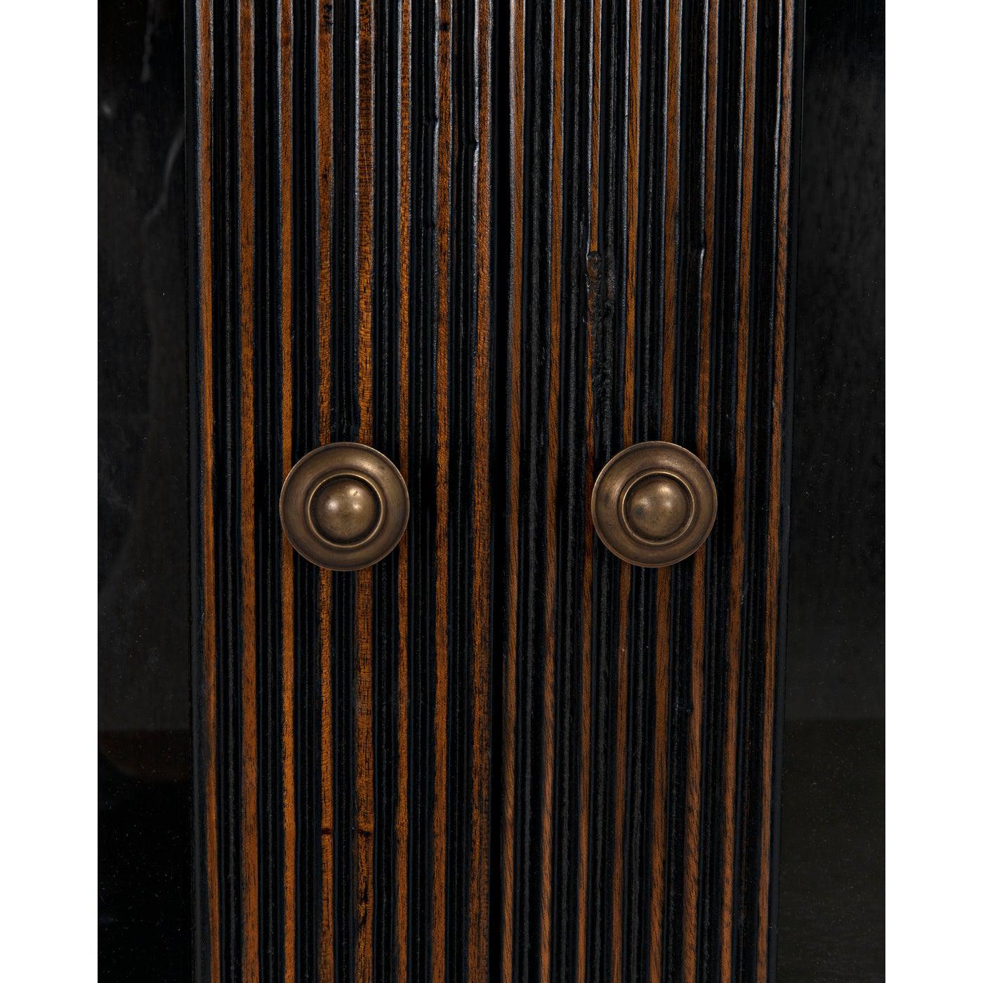 Noho Hutch, Hand Rubbed Black with Light Brown Trim