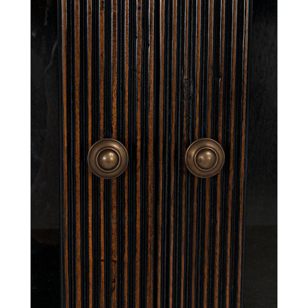 Noho Hutch, Hand Rubbed Black with Light Brown Trim-Noir Furniture-Blue Hand Home