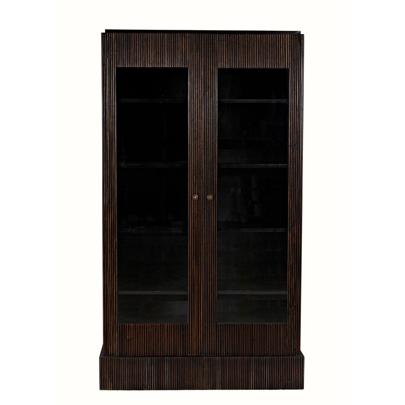 Noho Hutch, Hand Rubbed Black with Light Brown Trim-Noir Furniture-Blue Hand Home