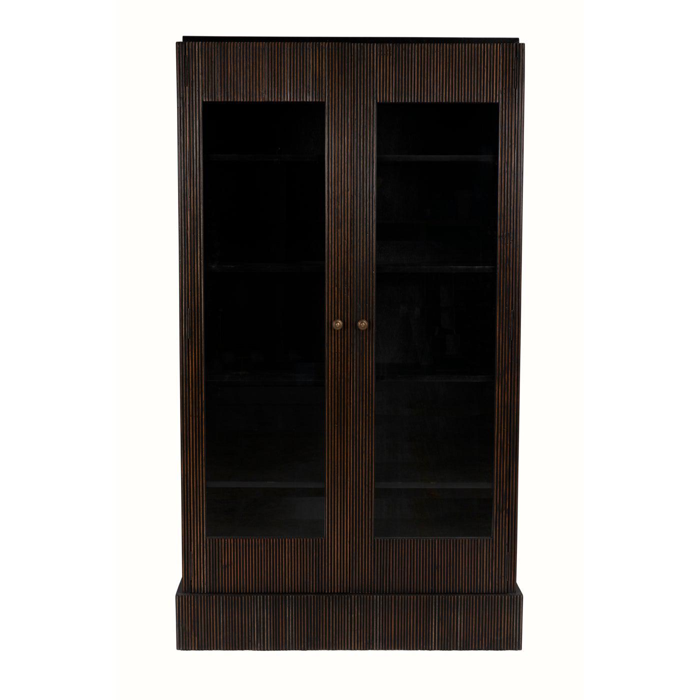 Noho Hutch, Hand Rubbed Black with Light Brown Trim
