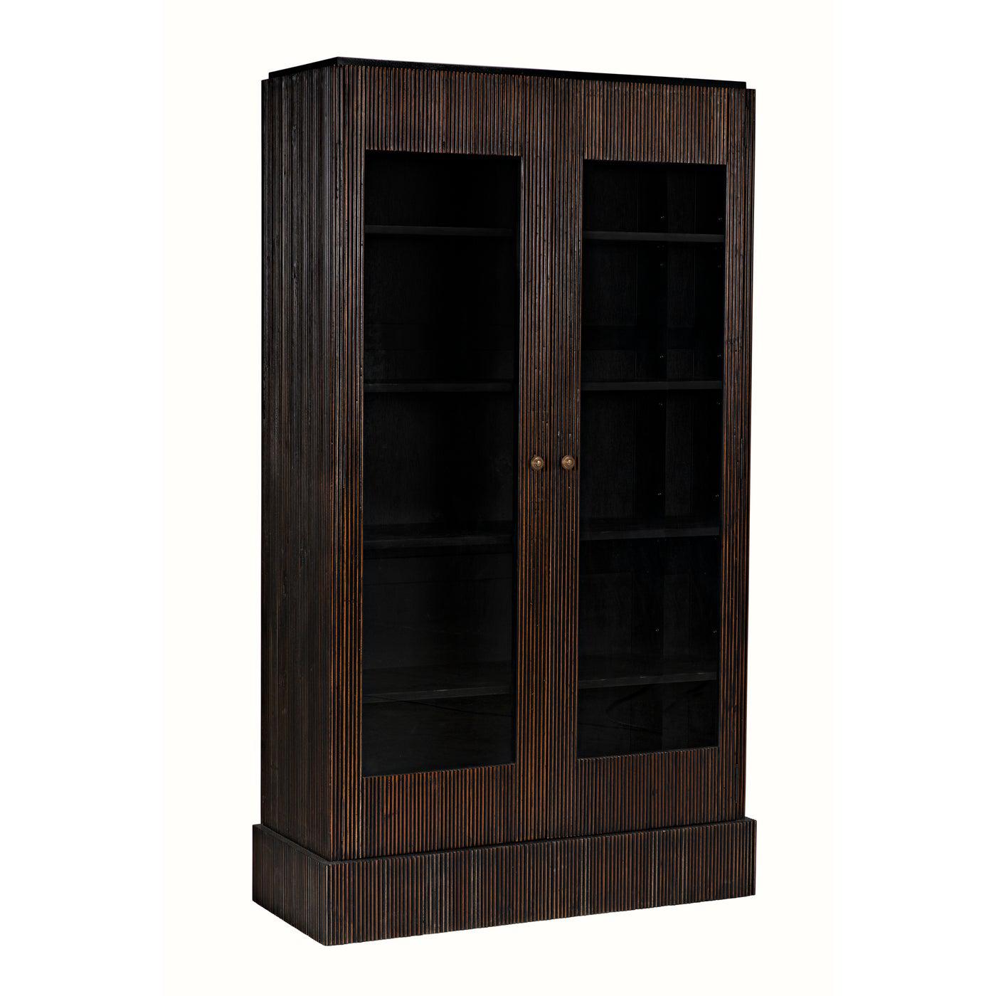 Noho Hutch, Hand Rubbed Black with Light Brown Trim