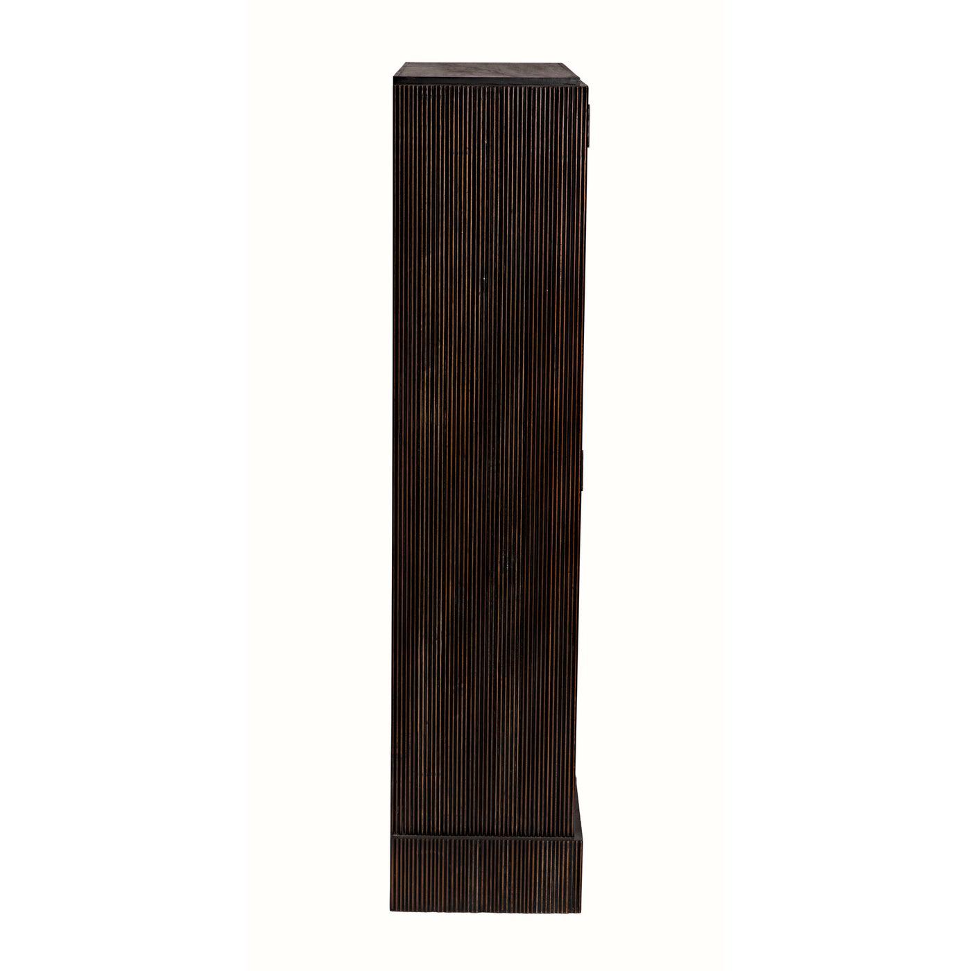 Noho Hutch, Hand Rubbed Black with Light Brown Trim
