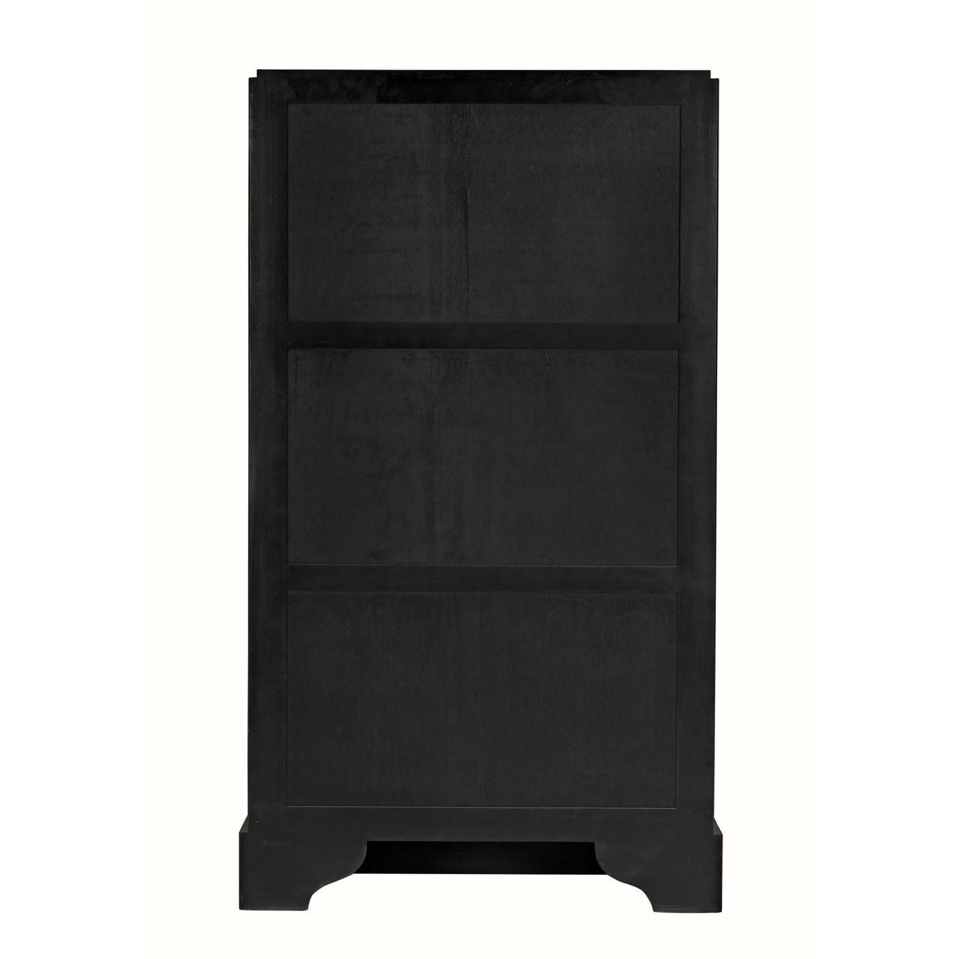 Noho Hutch, Hand Rubbed Black with Light Brown Trim
