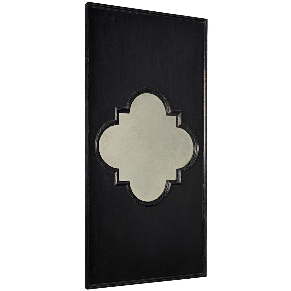 Noir Good Luck Mirror Black with Gold Trim-Noir Furniture-Blue Hand Home