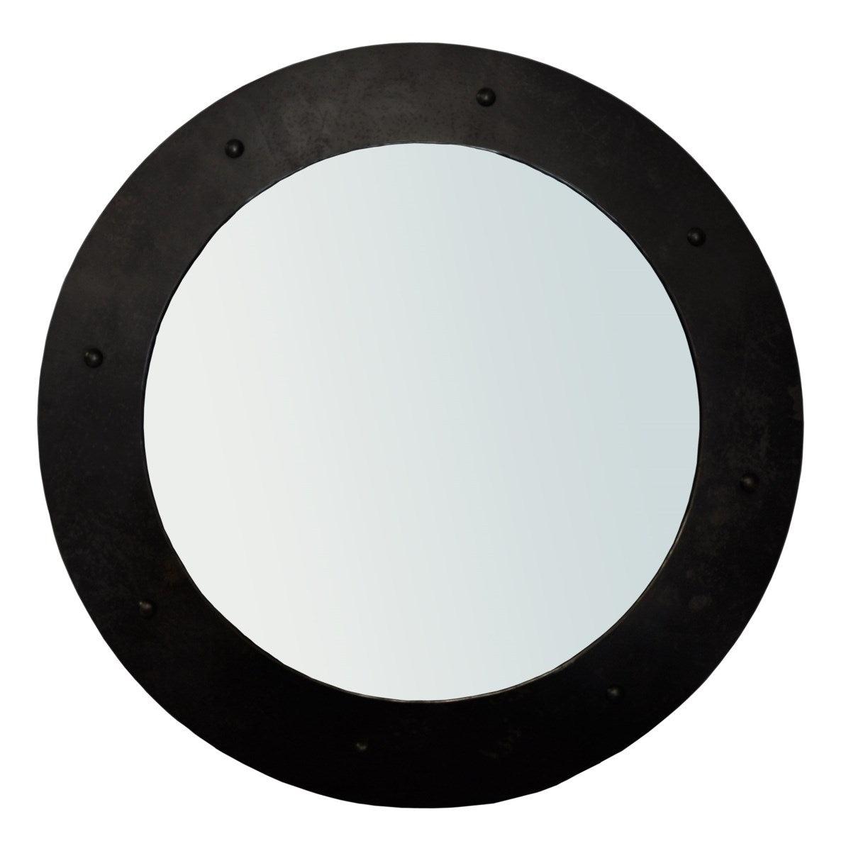 Noir Furniture Clay Mirror, Black Metal, Large-Noir Furniture-Blue Hand Home