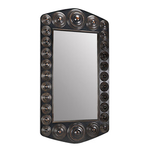 Nanna Mirror, Hand Rubbed Black with Light Brown Trim-Noir Furniture-Blue Hand Home
