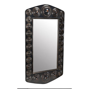 Nanna Mirror, Hand Rubbed Black with Light Brown Trim-Noir Furniture-Blue Hand Home
