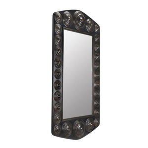 Nanna Mirror, Hand Rubbed Black with Light Brown Trim-Noir Furniture-Blue Hand Home