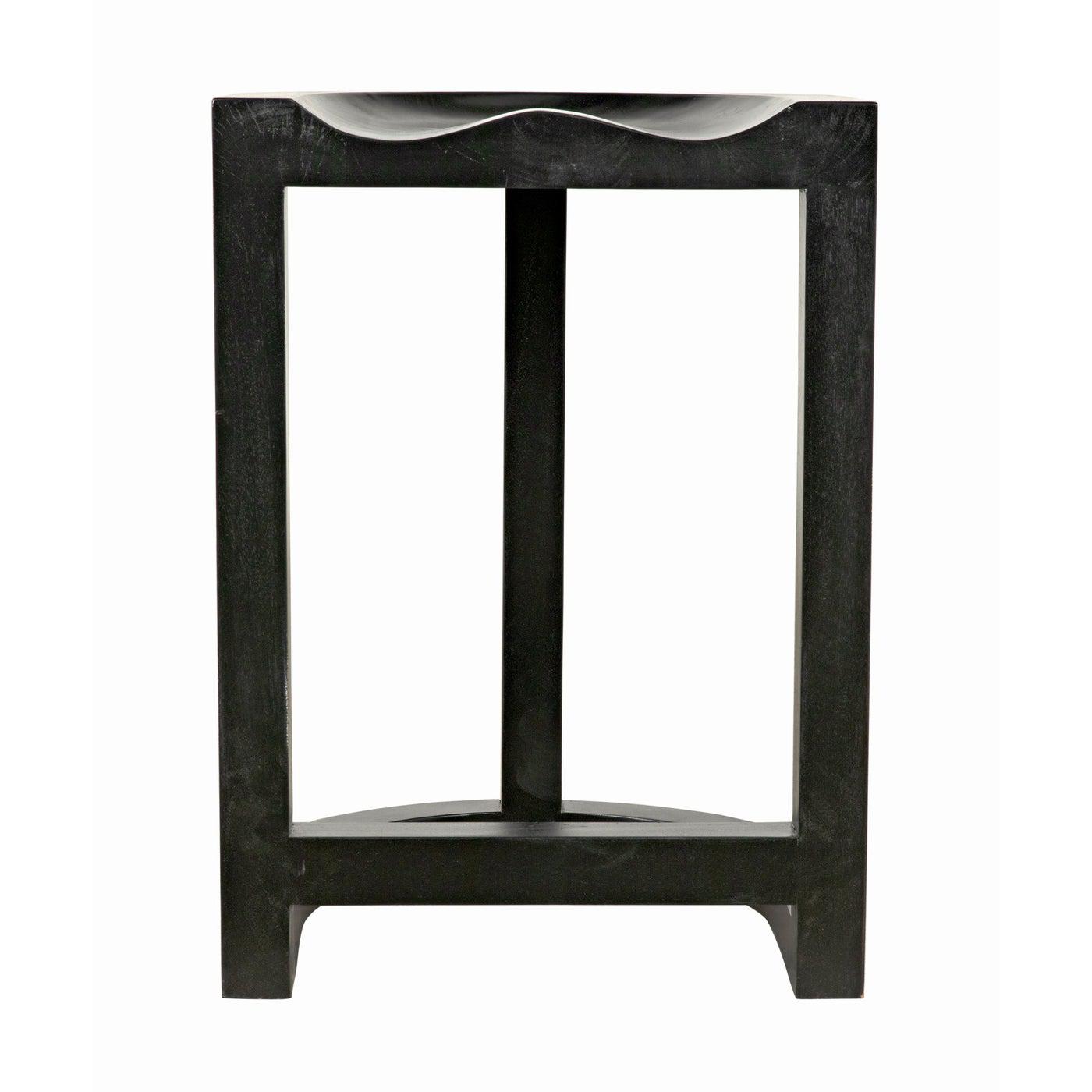 Noir Saddle Counter Stool, Hand Rubbed Black-Noir Furniture-Blue Hand Home