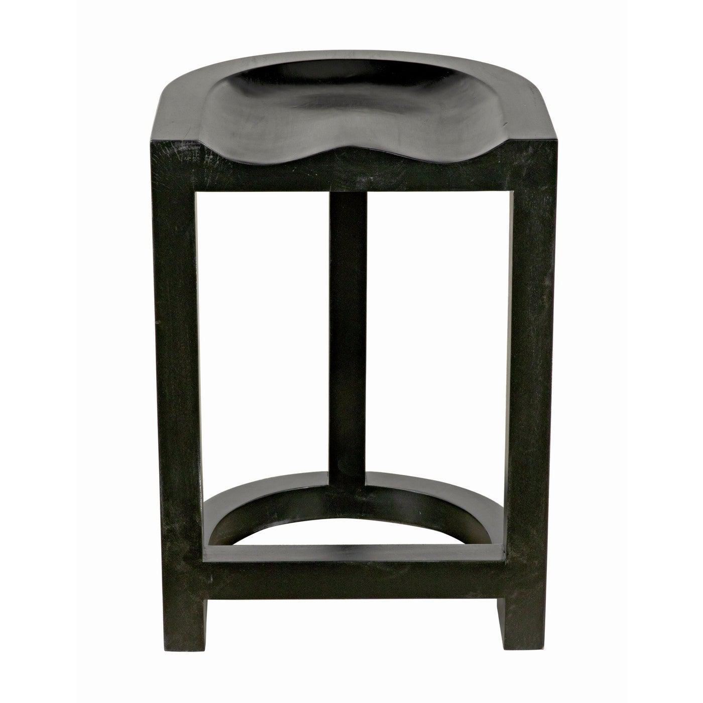 Noir Saddle Counter Stool, Hand Rubbed Black-Noir Furniture-Blue Hand Home