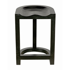 Noir Saddle Counter Stool, Hand Rubbed Black-Noir Furniture-Blue Hand Home