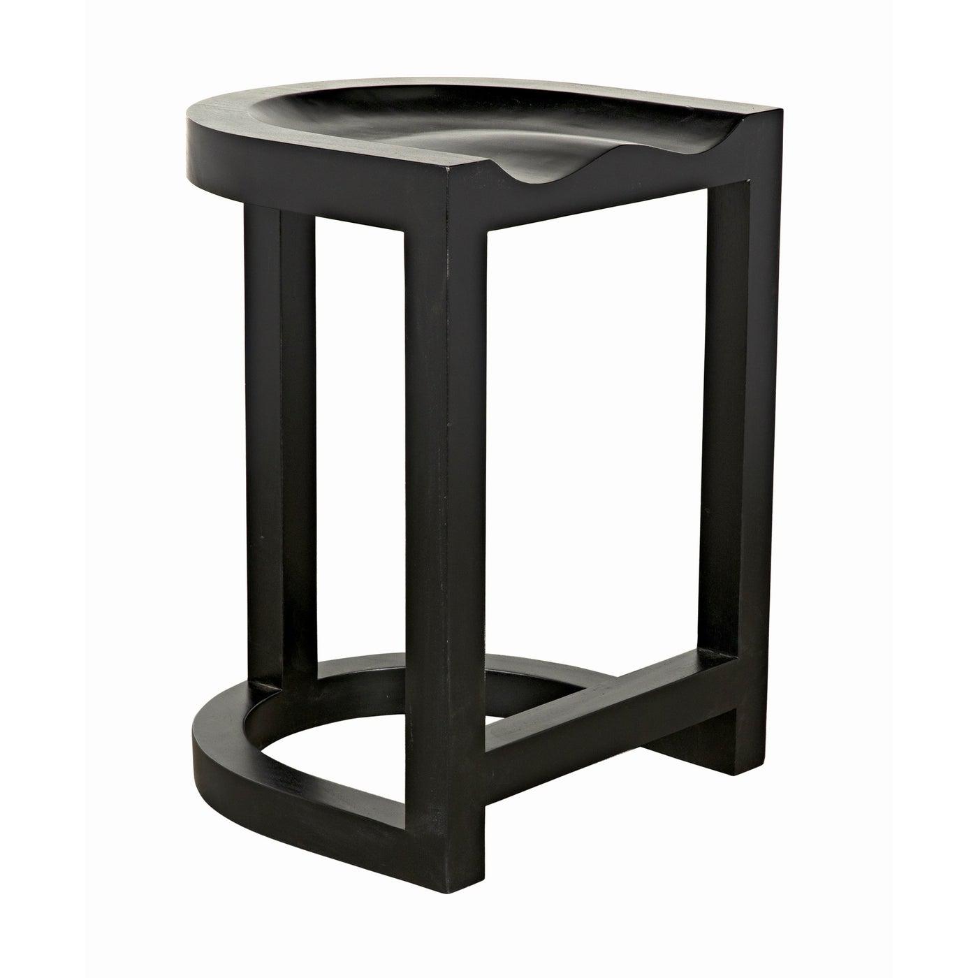 Noir Saddle Counter Stool, Hand Rubbed Black-Noir Furniture-Blue Hand Home