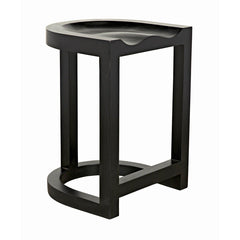 Noir Saddle Counter Stool, Hand Rubbed Black-Noir Furniture-Blue Hand Home