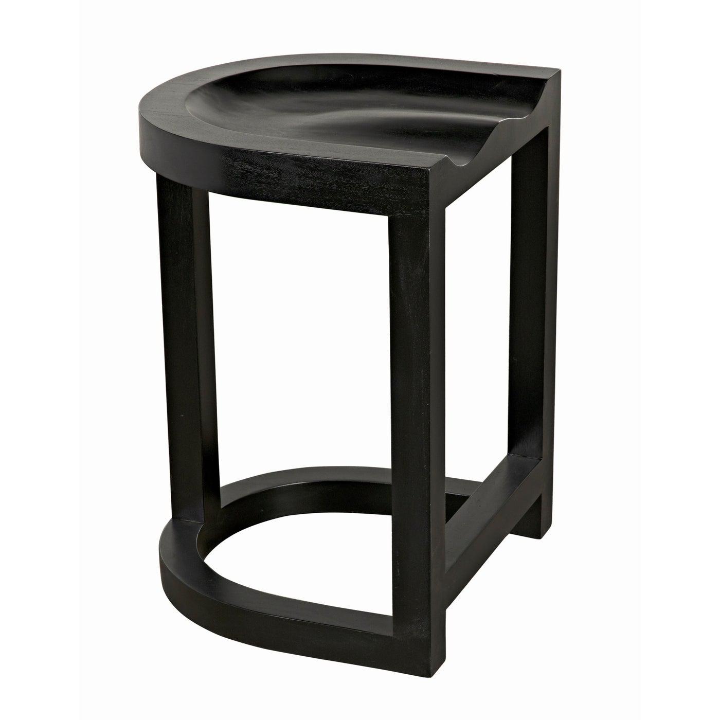 Noir Saddle Counter Stool, Hand Rubbed Black-Noir Furniture-Blue Hand Home
