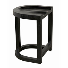 Noir Saddle Counter Stool, Hand Rubbed Black-Noir Furniture-Blue Hand Home