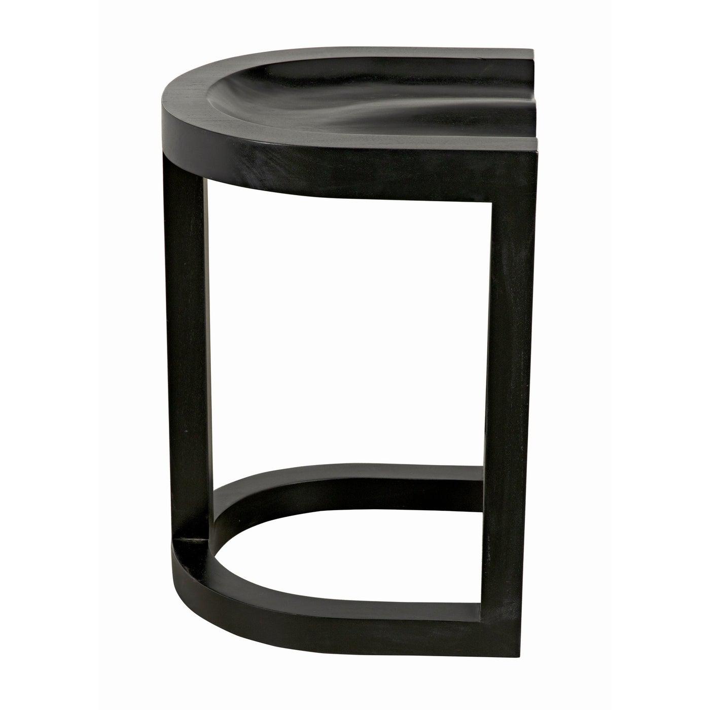 Noir Saddle Counter Stool, Hand Rubbed Black-Noir Furniture-Blue Hand Home