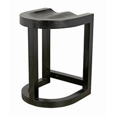 Noir Saddle Counter Stool, Hand Rubbed Black-Noir Furniture-Blue Hand Home