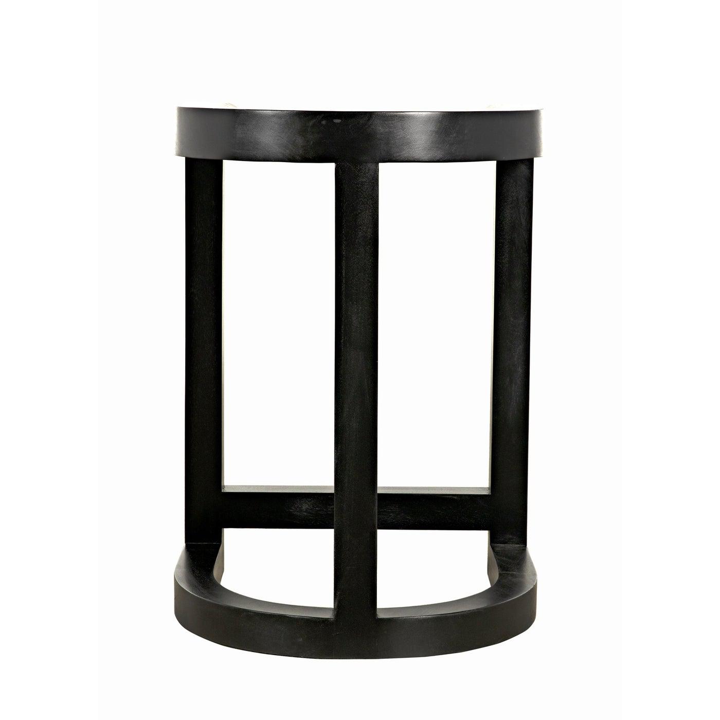 Noir Saddle Counter Stool, Hand Rubbed Black-Noir Furniture-Blue Hand Home