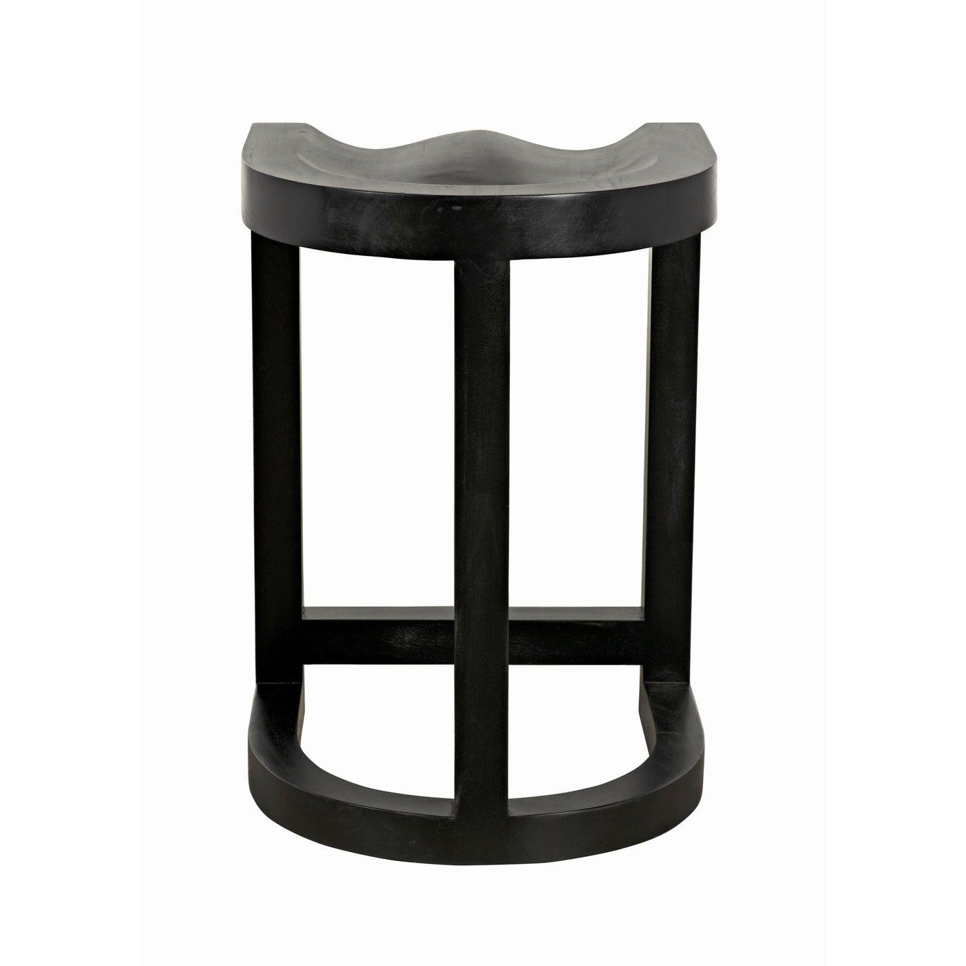 Noir Saddle Counter Stool, Hand Rubbed Black-Noir Furniture-Blue Hand Home