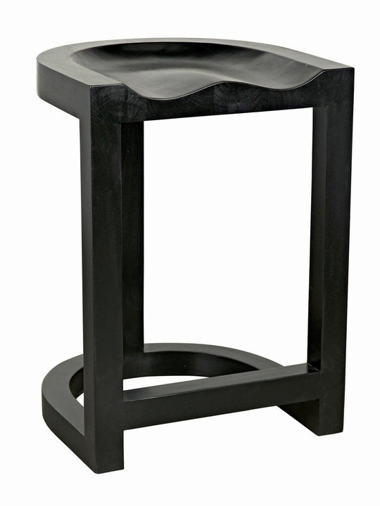 Saddle Counter Stool, Hand Rubbed Black