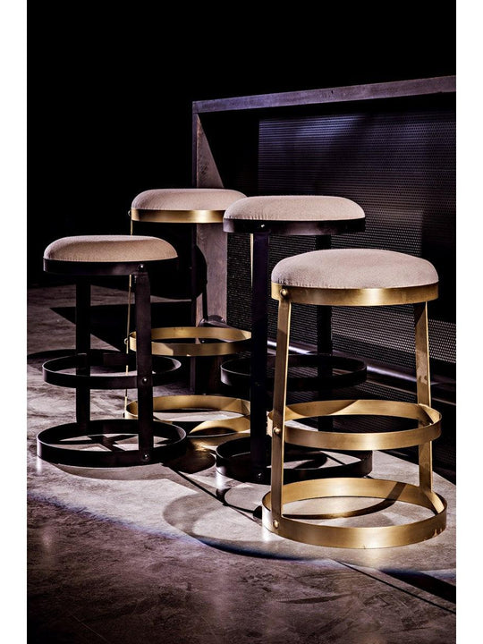 Dior Counter Stool, Metal with Brass Finish